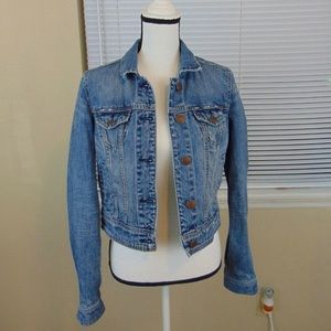 American Eagle Distressed Jean Jacket Sz. Medium